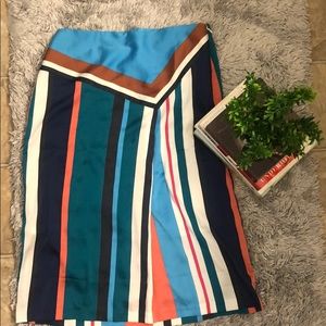 LOFT Multi colored striped skirt